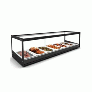 Vitrine chaude à poser LOGIC - Bain marie - 4 bacs GN 1/3 | Sayl Barcelona - noir 674005068367