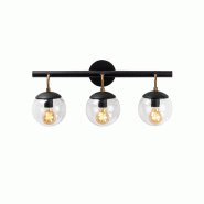 WellHome - Applique murale Baikal noire 61x28x20cm - noir métal WH2879