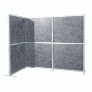 Cloison acoustique / cloison mobile FLEXMIUT MODUL L 167x192 PET gris hjh OFFICE - gris aluminium 892018