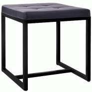 CLP Pouf Barci avec structure noire Noir /Similicuir - noir polyester 325064