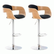 Décoshop26 - Lot de 2 tabourets de bar design scandinave en tissu noir et structure en bois clair 10_0004253 - noir 3000252009315 Décoshop26 - Lot de 2 tabourets de bar design scandinave en tissu noir et structure en bois clair 10_0004253 - noir 3000252009315