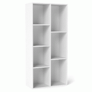 Helloshop26 - Étagère à 7 cubes pour rangement ou exposition 49,5 x 23 x 106 cm stable et solide style moderne en bois blanc 20_0017322 - 300023180