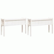 Helloshop26 - Jardinière bac lit surélevé plantes fleurs jardin terrasses lot de 2 avec pieds bois de pin massif blanc 02_0039018 - 3000217971695 Helloshop26 - Jardinière bac lit surélevé plantes fleurs jardin terrasses lot de 2 avec pieds bois de pin massif blanc 02_0039018 - 3000217971695