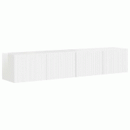 Helloshop26 - Lot de 2 meubles TV muraux modernes rangement pratique 78,5 x 31 x 29,5 cm en bois d'ingénierie blanc brillant 02_0054908 - blanc Bois