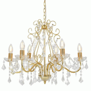 Helloshop26 - Lustre rond design moderne 60 x 44 cm avec 6 douilles E14 ambiance lumineuse en métal doré 02_0046409 - doré métal 3000234221254