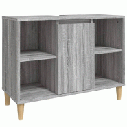Helloshop26 - Meuble d'évier sous lavabo salle de bain 80 x 33 x 60 cm bois d'ingénierie gris 02_0006850 - 3000371382726
