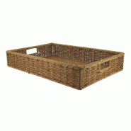 Manne polypro rectanglulaire "Rustica" miel avec poignées 60x40x10 cm - par 4