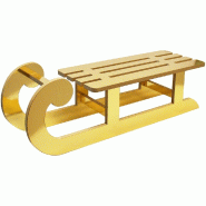 Présentoir luge en bois doré 94x31x31 cm