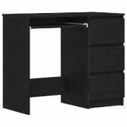 VidaXL Bureau chêne noir 90x45x76 cm bois d'ingénierie Modèle Vega Master Nordique - 862490