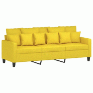 VidaXL Canapé à 3 places Jaune clair 180 cm Tissu Modèle Aero Prestige Plus - Matériau naturel 359280