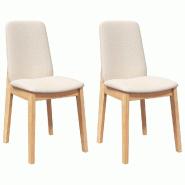 VidaXL Chaises à manger coussins 2 pcs bois massif caoutchouc Modèle Vega Master Confort - 4102445