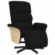 VidaXL Fauteuil inclinable avec repose-pieds noir tissu Modèle Flavaria - 356603