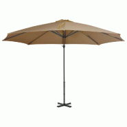 VidaXL Parasol de jardin en porte-à-faux et poteau en aluminium taupe Modèle Boréal Luna Élite - marron 44623