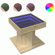 VidaXL Table basse avec LED chêne sonoma 50x50x45 cm bois d'ingénierie Modèle Savane Pro - 847562