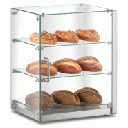 Vitrine neutre en acier et verre avec 3 étagères. Dimensions (LxPxH) 40,6x34x61,8 cm. Modèle CRN30 - 4239