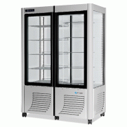 Vitrine réfrigérée positive Double Fixe/Rotative 800L 4 faces vitrées SCAIOLA - Argent
