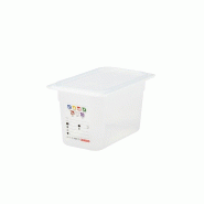 CAMBRO - 46PPT-190/6 - (Lot de 6) Bac GN 1/4 SafeTrack avec étiquette intégrée - 16,2 x 26,5 cm (couvercle non inclus) - blanc plastique polypropyl