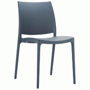 Chaise empilable d'extérieur en polypropylène Inca coloris gris foncé