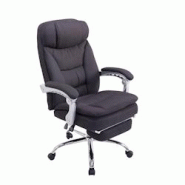 CLP Fauteuil de bureau Troy en tissu avec repose-pieds Noir - noir textile 191697301 CLP Fauteuil de bureau Troy en tissu avec repose-pieds Noir - noir textile 191697301