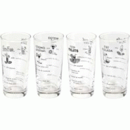 Coffret verres à cocktails inscription recettes La Chaise Longue - 3660173244938 Coffret verres à cocktails inscription recettes La Chaise Longue - 3660173244938