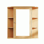 COSTWAY Armoire de toilette, 4 compartiments et 6 étagères ouvertes,  66 x 17 x 63 cm (naturel) - marron VH32668ZM