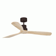 faro barcelona Ventilateur de plafond Lantau L moteur DC acier marron, pales pin, 6 vitesses télécommande, réversible 17,6–28 m², FARO - gris m�