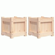 Helloshop26 - Jardinière bac lit surélevé plantes fleurs jardin terrasses lot de 2 bois de pin massif marron 02_0039044 - 3000218000899 Helloshop26 - Jardinière bac lit surélevé plantes fleurs jardin terrasses lot de 2 bois de pin massif marron 02_0039044 - 3000218000899