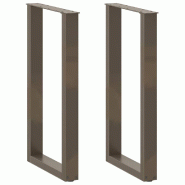 Helloshop26 - Lot de 2 pieds de table de bar en U modèles en acier durable 50 x 90 cm design moderne en acier naturel 02_0057463 - acier 3000240049767