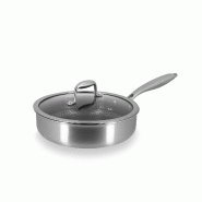 Menastyl - Sauteuse trinox revêtu 24cm en acier inoxydable avce couvercle en verre - 3256391046241