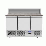 Meuble à pizzas compact 8GN1/6 Plan de travail en granit 3 portes 380L Atosa