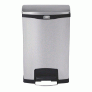 Poubelle à pédale frontale inox Rubbermaid 50L - 460 x 348 x 728 mm - SLIM JIM - 0615402000642