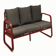 Proloisirs Canapé Fixe Tonio 3 places Alu Rouge - rouge multi-matériau BM2518