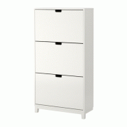 Brusali Armoire A Chaussures 3 Casiers Blanc