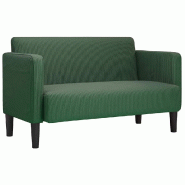 VidaXL Canapé causeuse vert foncé 109 cm tissu velours côtelé Modèle Vervonia - 4100527