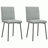 VidaXL Chaises à manger lot de 2 Gris clair Velours Modèle Vega StudioDesk Mixte - 4101244