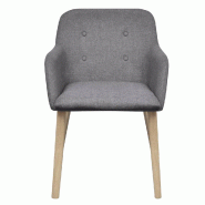 VidaXL Chaises à manger lot de 4 gris clair tissu et chêne massif Modèle Xandro - 270572xl