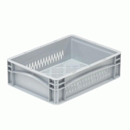 Bac euro ajouré - 190465 – Gris argenté - 400 x 300 x 120 mm