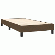 Décoshop26 - Sommier à lattes sur pieds cadre de lit 80x200 cm tissu marron foncé TDL0207053 - marron 3001157888005