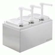 GastroHero Distributeur de sauces - 3 x 2 litres - Pompe doseuse PP - argenté 4260561334167 GastroHero Distributeur de sauces - 3 x 2 litres - Pompe doseuse PP - argenté 4260561334167