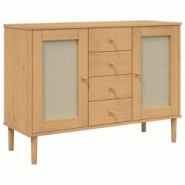 Helloshop26 - Buffet bahut commode armoire meuble de rangement organisateur cuisine salle de séjour salon aspect rotin 112 x 40 x 02_0036230 - 300021 Helloshop26 - Buffet bahut commode armoire meuble de rangement organisateur cuisine salle de séjour salon aspect rotin 112 x 40 x 02_0036230 - 300021