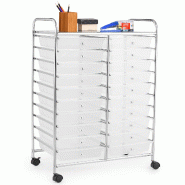 Helloshop26 - Chariot de rangement roulant à 20 tiroirs 64 x 39 x 88 cm rangement pratique et mobile style moderne en acier - métal 3000232933630