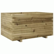 Helloshop26 - Jardinière bac lit surélevé plantes fleurs terrasse jardin 90 x 60 x 49,5 cm bois de pin imprégné marron 02_0038024 - 3000214023847