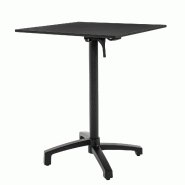 METRO PROFESSIONAL Table pliante MASSINI, aluminium, 70 x 70 cm, plateau de table HPL, pieds de nivellement réglables automatiquement, noir - noir al_0