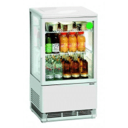 Mini vitrine réfrigérée 58l blanche , pour chr, traiteurs, boulangeries, pâtisseries et chocolateries -réf. 700258g bartscher