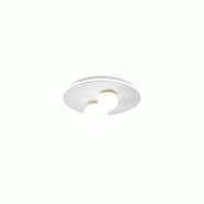 Plafonnier LED 38 W 2470 lm 3000 K en métal blanc, diamètre 40 cm, design moderne avec diffuseurs en verre opale blanc - Perenz - blanc 8002 B LC