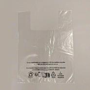 Sac plastique transparent 70% recyclé à bretelles 45x30x60 cm - par 100 Sac plastique transparent 70% recyclé à bretelles 45x30x60 cm - par 100