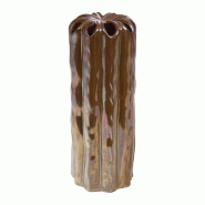 Vase Fleurs brunes grand modèle -  Marron Rond Céramique Amadeus 12x12 cm - marron céramique 3520071973777