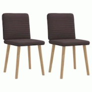 VidaXL Chaises à Manger Lot De 2 Marron Foncé Tissu - 4101148 VidaXL Chaises à Manger Lot De 2 Marron Foncé Tissu - 4101148
