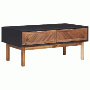 VidaXL Table basse 90x50x40 cm Bois d'acacia massif et MDF Modèle Apex Atelier - 289908