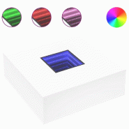 VidaXL Table basse avec LED infini blanc 100x100x40 cm Modèle Apex Panorama Classique - 8721102690822